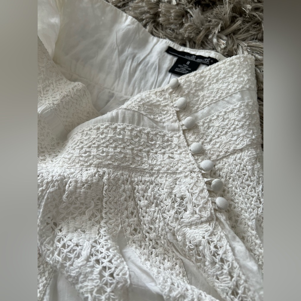 Willi Smith White Crochet-Trim Circle Skirt – Size 8 - Picture 4 of 9